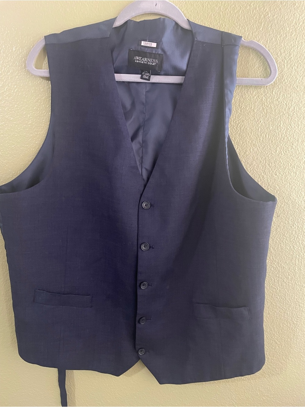 Awearness Kenneth Cole Men's Navy Dress Vest
